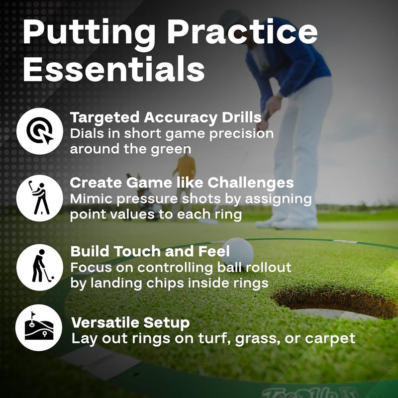 Golfgen PGA Tour Golf Practice Aids by : Premium Chipping Nets, Putting Rings, & Targets, Indoor & Outdoor Training, Improve Accuracy & Control, Master Putting and Chipping, Portable for On The Go - Image 4